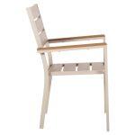 Πολυθρονα Αλουμινιου Saga HM5981.04 Σαμπανι-Polywood Σε Φυσικο 55x55x86υεκ. - Image 4