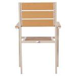 Πολυθρονα Αλουμινιου Saga HM5981.04 Σαμπανι-Polywood Σε Φυσικο 55x55x86υεκ. - Image 6