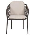 Πολυθρονα Αλουμινιου Bolly HM6080 Καφε-Συνθ.rattan Καφε-Μπεζ Μαξιλαρια 58,5x67x86υεκ - Image 3
