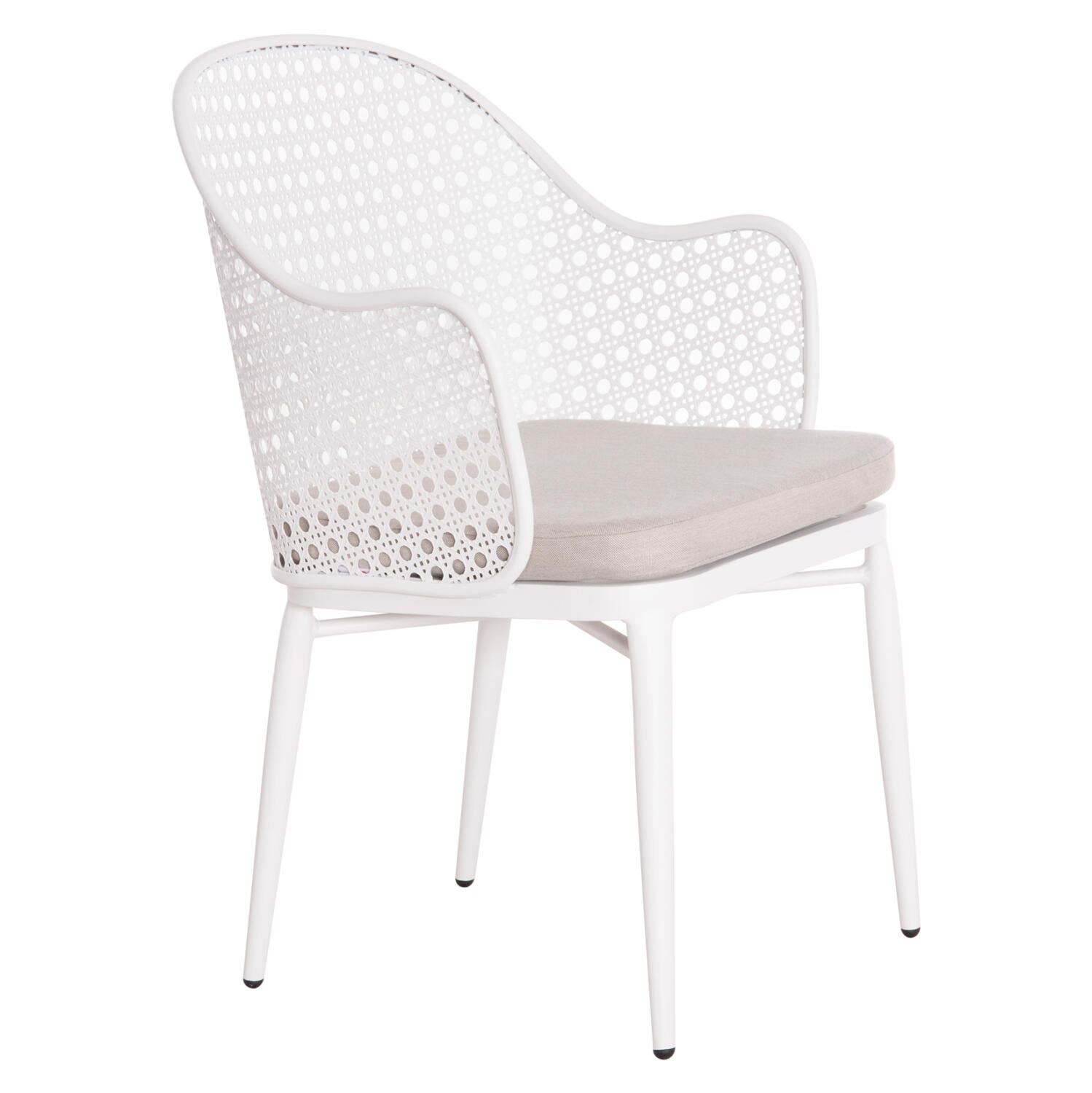 polythrona-aloyminioy-fb9626802-leyki-ma Πολυθρονα Αλουμινιου Orego HM6268.02 Λευκη-Μαξιλαρι Ανοιχτο Γκρι 56x59x81υεκ. - Image 1