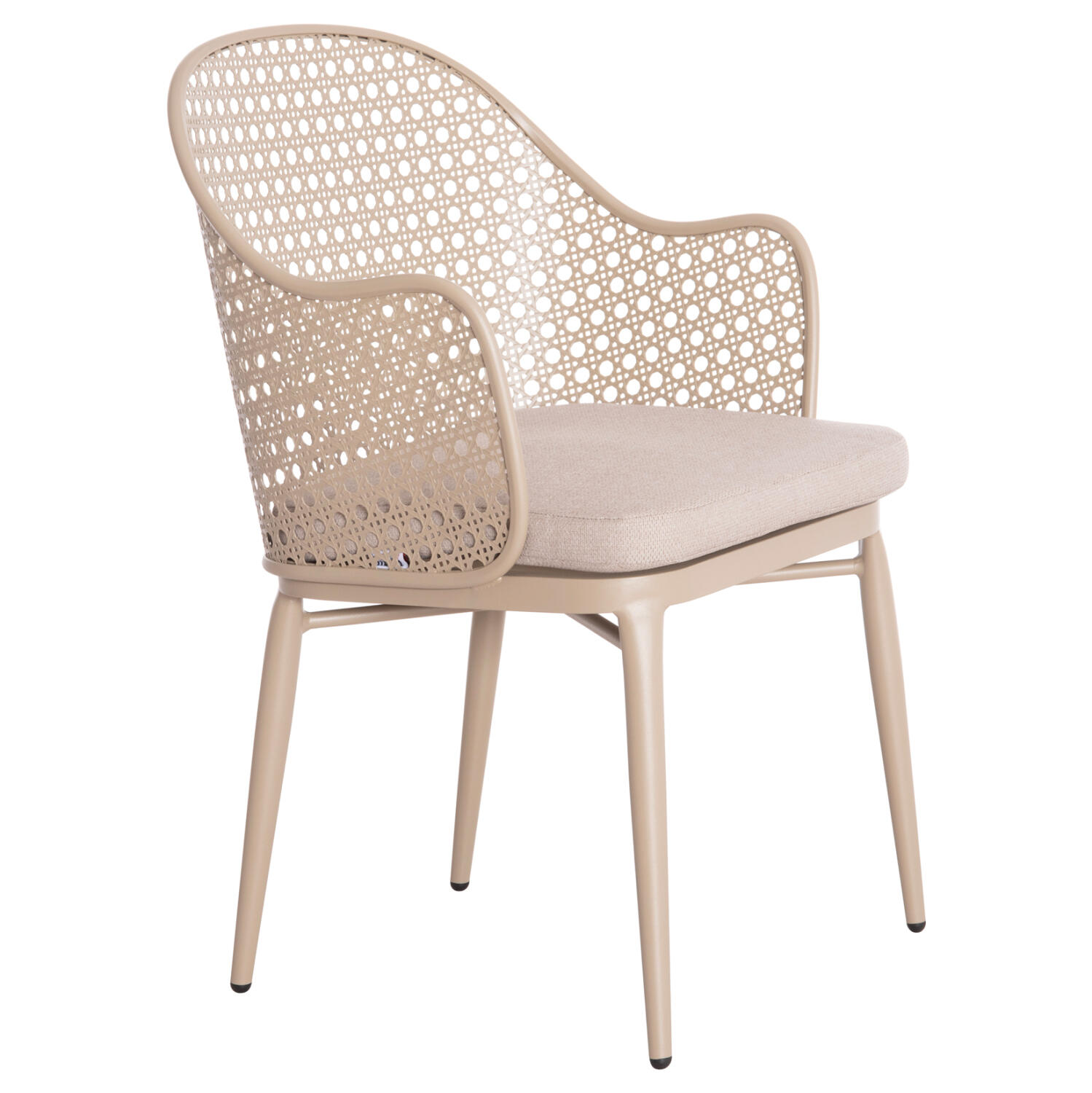 polythrona-aloyminioy-fb9626803-kapoytsi Πολυθρονα Αλουμινιου Orego HM6268.03 Καπουτσινο-Μαξιλαρι Μπεζ 58x55x83υεκ. - Image 1