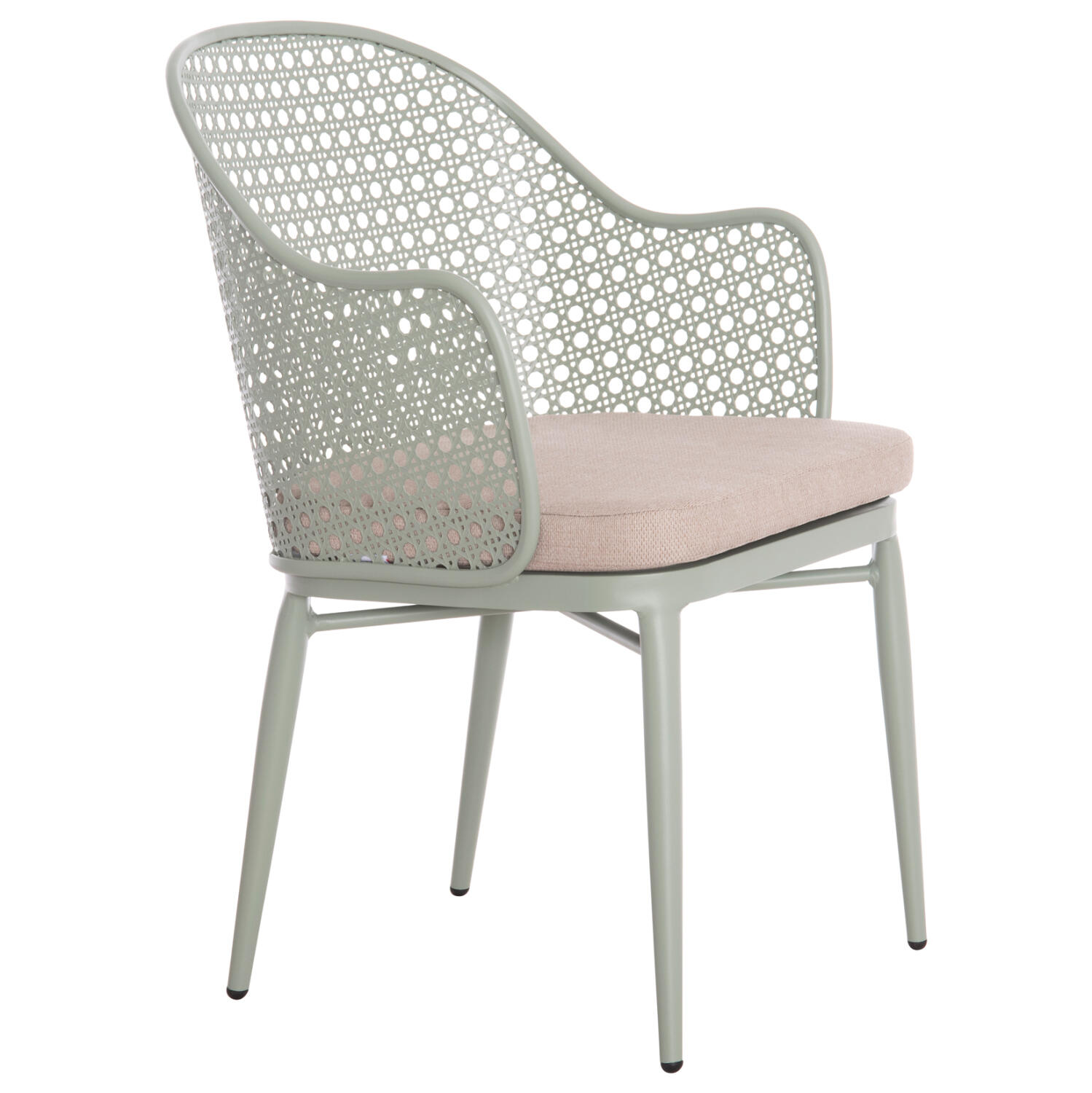 polythrona-aloyminioy-fb9626806-fystiki- Πολυθρονα Αλουμινιου Orego HM6268.06 Φυστικι-Μαξιλαρι Μπεζ 56x59x81υεκ. - Image 1
