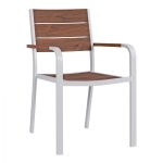 Πολυθρονα Αλουμινιου Saga Λευκη Με Polywood HM5127.01 55x56x85υ Εκ.
