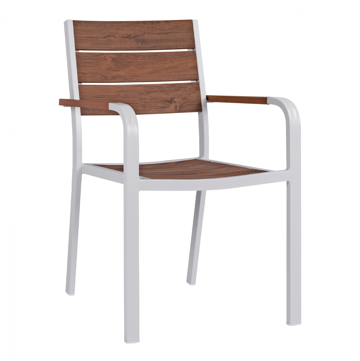 polythrona-aloyminioy-leyki-me-polywood- Πολυθρονα Αλουμινιου Saga Λευκη Με Polywood HM5127.01 55x56x85υ Εκ. - Image 1