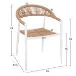 Πολυθρονα Αλουμινιου Gret HM5854.01 Λευκη Pe Rattan Μπεζ 56x55,5x78υεκ. - Image 2