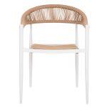 Πολυθρονα Αλουμινιου Gret HM5854.01 Λευκη Pe Rattan Μπεζ 56x55,5x78υεκ. - Image 3
