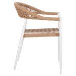 Πολυθρονα Αλουμινιου Gret HM5854.01 Λευκη Pe Rattan Μπεζ 56x55,5x78υεκ. - Image 4