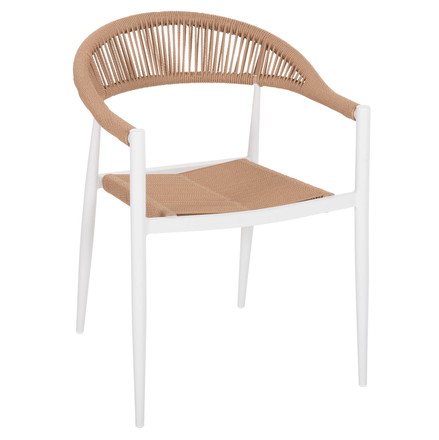 polythrona-aloyminioy-leyki-pe-rattan-mp Πολυθρονα Αλουμινιου Gret HM5854.01 Λευκη Pe Rattan Μπεζ 56x55,5x78υεκ. - Image 1
