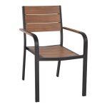 Πολυθρονα Αλουμινιου Saga Μαυρη Με Polywood HM5127.03 56x55x85,5yεκ.