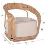 Πολυθρονα Duchess Απο Rattan Φυσικο-Εκρου Μαξιλαρι HM9478 81x59x70y Εκ. - Image 2