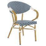 Πολυθρονα Bamboo Look HM5861.02 Μπλε-Λευκο 59x56x82yεκ.
