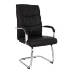 Πολυθρονα Jacob HM1045.11 Μαυρο PU Με Βαση Χρωμιου 57x66,5x102 Cm