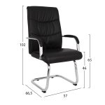 Πολυθρονα Jacob HM1045.11 Μαυρο PU Με Βαση Χρωμιου 57x66,5x102 Cm - Image 2