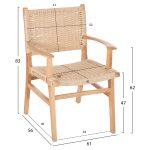 Πολυθρονα Εσωτ. Χωρου HM9331.01 Ignacio Rubberwood-Σχοινι 61x56x83υεκ. - Image 2