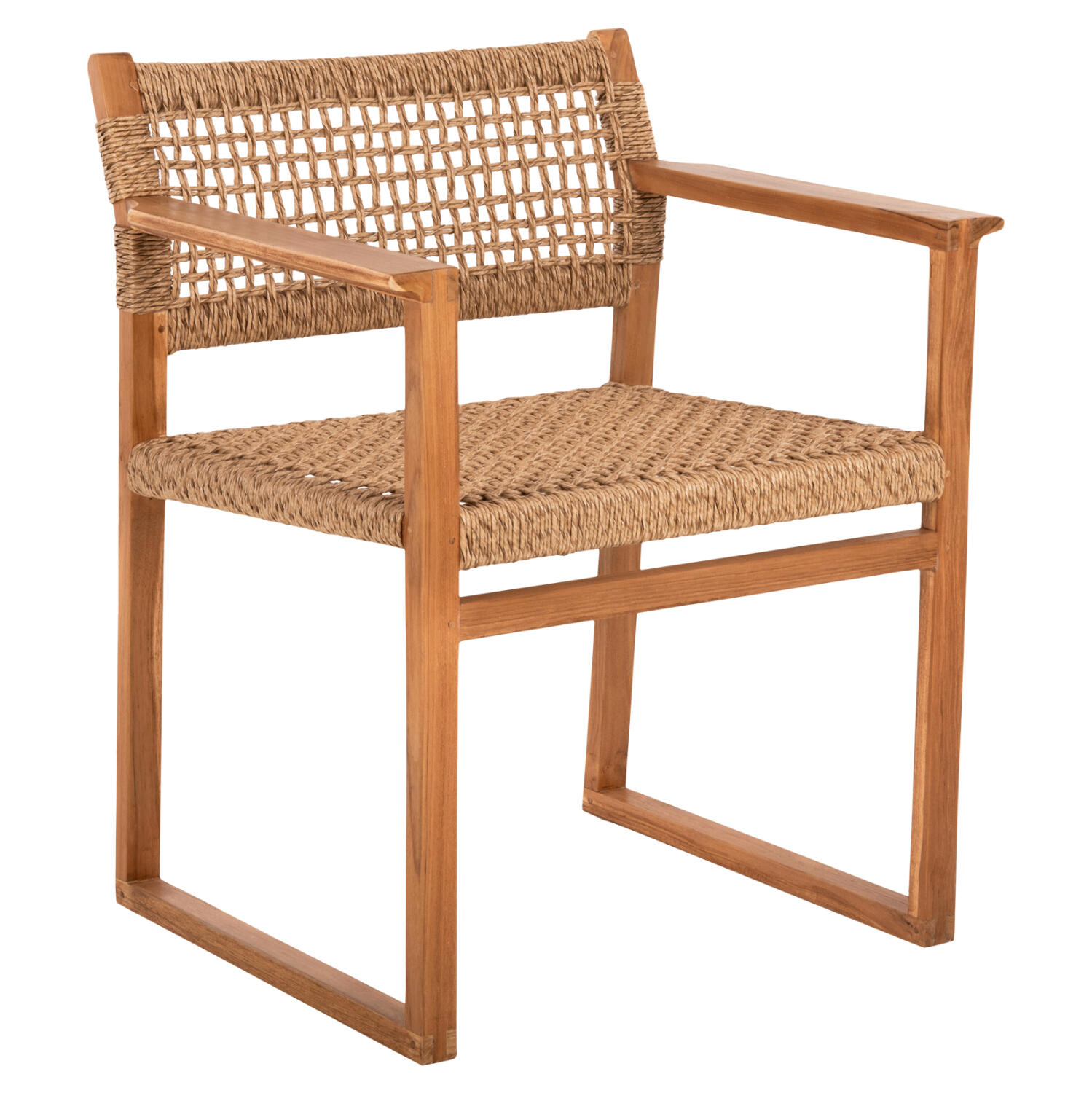 polythrona-esot-choroy-fb99824-xylo-teak Πολυθρονα Εσωτ. Χωρου Narley HM9824 Ξυλο Τεακ-Συνθετικο Σχοινι Φυσικο 60,5x52x76υεκ. - Image 1