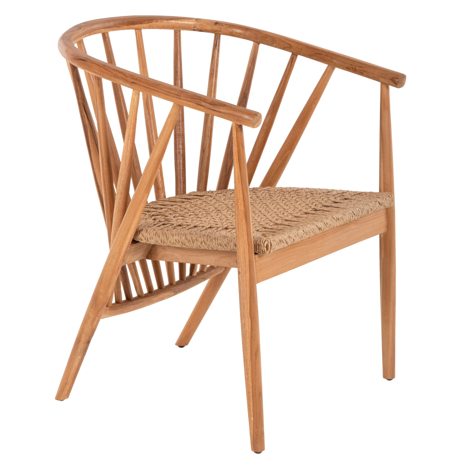 polythrona-esot-choroy-fb99825-xylo-teak Πολυθρονα Permaine HM9825 Ξυλο Τεακ-Συνθετικο Σχοινι Φυσικο 57,5x59,5x82yεκ. - Image 1