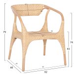 Πολυθρονα Gabe Εσωτ.χωρων HM9956.01 Φυσικο Rattan 62x60x79υεκ. - Image 2