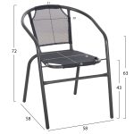 Πολυθρονα Εξ.χωρου Ledan HM5977.01 Μεταλλo & Textilene Γκρi 55x58x72υεκ. - Image 2