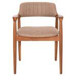 Πολυθρονα James HM18259 Teak Wood Με Σαμπανι Υφασμα 57x52x76υεκ. - Image 3