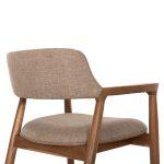 Πολυθρονα James HM18259 Teak Wood Με Σαμπανι Υφασμα 57x52x76υεκ. - Image 8