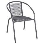 Πολυθρονα Swifter HM5969.01 Μεταλλο Γκρι-Συνθ. Rattan Γκρι 54x61x75υεκ.