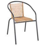 Πολυθρονα Swifter HM5969.02 Μεταλλο Γκρι-Συνθ. Rattan Σε Φυσικο 54x61x75υεκ.
