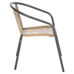 Πολυθρονα Swifter HM5969.02 Μεταλλο Γκρι-Συνθ. Rattan Σε Φυσικο 54x61x75υεκ. - Image 4