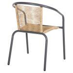 Πολυθρονα Swifter HM5969.02 Μεταλλο Γκρι-Συνθ. Rattan Σε Φυσικο 54x61x75υεκ. - Image 5