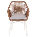 Πολυθρονα Topin HM6048.11 Αλουμινιο Λευκο-P.e. Rattan Μπεζ 59x63x81υεκ - Image 3