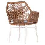 Πολυθρονα Topin HM6048.11 Αλουμινιο Λευκο-P.e. Rattan Μπεζ 59x63x81υεκ - Image 5