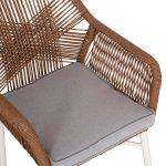 Πολυθρονα Topin HM6048.11 Αλουμινιο Λευκο-P.e. Rattan Μπεζ 59x63x81υεκ - Image 8