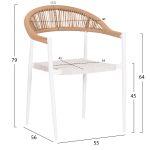Πολυθρονα Berg HM6284.01 Αλουμινιο & Textilene Λευκο--P.e.twisted Rattan 55x56x79υεκ - Image 2