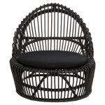 Πολυθρονα Entropy HM9840.03 Φυσικο Rattan Με Μαξιλαρι-Μαυρο 80x97x85υεκ. - Image 3