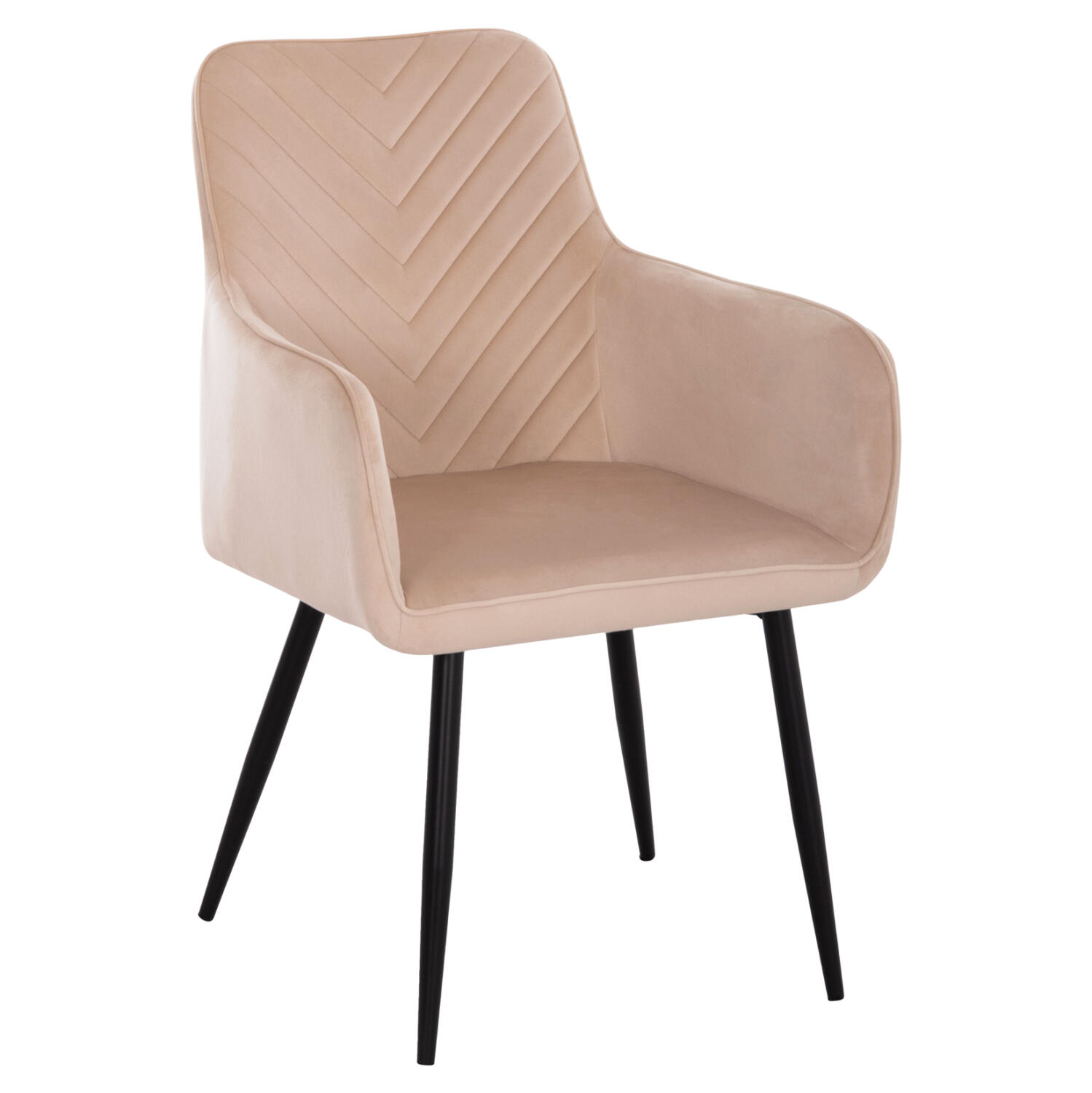 polythrona-fb9858205-ekroy-beloydo-mayra Πολυθρονα Latrell HM8582.05 Εκρου Βελουδο & Μαυρα Μεταλλικα Ποδια 54x57x84yεκ. - Image 1