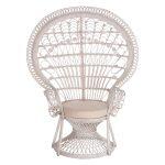 Πολυθρονα Royal Peacock HM9342.02 Rattan Σε Λευκο-Μαξιλαρι Λευκο 114x72x150yεκ. - Image 3