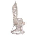 Πολυθρονα Royal Peacock HM9342.02 Rattan Σε Λευκο-Μαξιλαρι Λευκο 114x72x150yεκ. - Image 4