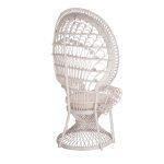 Πολυθρονα Royal Peacock HM9342.02 Rattan Σε Λευκο-Μαξιλαρι Λευκο 114x72x150yεκ. - Image 5