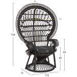 Πολυθρονα Royal Peacock HM9342.03 Rattan Μαυρο-Μαξιλαρι Μαυρο 114x72x150yεκ. - Image 2