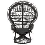 Πολυθρονα Royal Peacock HM9342.03 Rattan Μαυρο-Μαξιλαρι Μαυρο 114x72x150yεκ. - Image 3