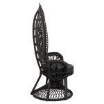 Πολυθρονα Royal Peacock HM9342.03 Rattan Μαυρο-Μαξιλαρι Μαυρο 114x72x150yεκ. - Image 4