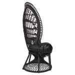 Πολυθρονα Royal Peacock HM9342.03 Rattan Μαυρο-Μαξιλαρι Μαυρο 114x72x150yεκ. - Image 5