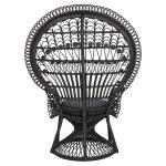 Πολυθρονα Royal Peacock HM9342.03 Rattan Μαυρο-Μαξιλαρι Μαυρο 114x72x150yεκ. - Image 6