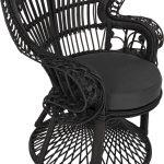 Πολυθρονα Royal Peacock HM9342.03 Rattan Μαυρο-Μαξιλαρι Μαυρο 114x72x150yεκ. - Image 7