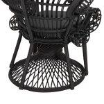 Πολυθρονα Royal Peacock HM9342.03 Rattan Μαυρο-Μαξιλαρι Μαυρο 114x72x150yεκ. - Image 9