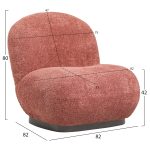 Πολυθρονα Beany HM9591.02 Ροζ Μπουκλε Υφασμα 85x82x77υ Εκ. - Image 2
