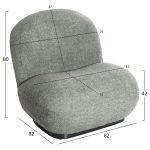Πολυθρονα Beany HM9591.05 Φυστικι Μπουκλε Υφασμα 85x82x77υ Εκ. - Image 2