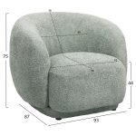 Πολυθρονα Karpen HM9600.05 Φυστικι Μπουκλε Υφασμα 93x87x78υ Εκ. - Image 2