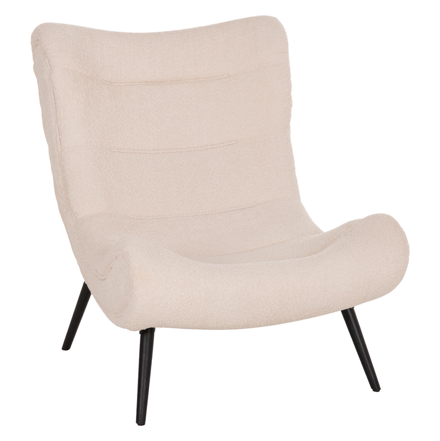 polythrona-fb9960506-ekroy-mpoykle-yfasm Πολυθρονα Brym HM9605.06 Εκρου Μπουκλε Υφασμα-Μαυρα Ξυλινα Ποδια 80x97x100υ Εκ. - Image 1