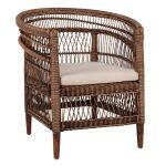 Πολυθρονα Malawi HM9635.01 Ξυλο Μαονι & Rattan--Β'διαλογης 80x70x86υεκ.