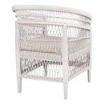 Πολυθρονα Malawi HM9635.02 Ξυλο Μαονι Με Rattan Λευκο--Β'διαλογης 80x70x86υεκ. - Image 5